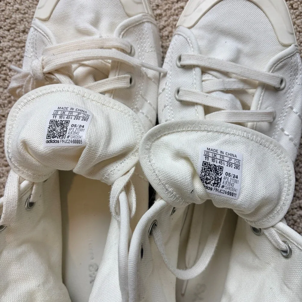 Adidas Y-3 Yohji Yamamoto Men 11 Nizza Distressed High Top White Canvas Sneakers